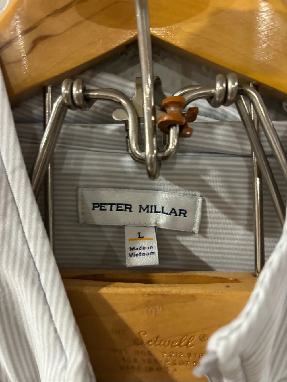 Peter Millar Perth Sugar Stripe Performance Half Zip Golf Pullover in Grey Sz L